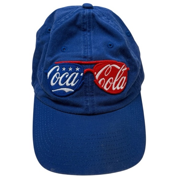 American Needle Vintage Coca Cola Sunglasses Strapback Hat Blue Y2K Coke Rare